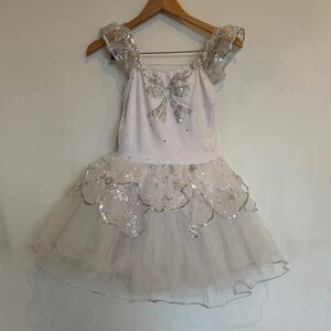 Revolution Sparkling White and Silver Dance Dress